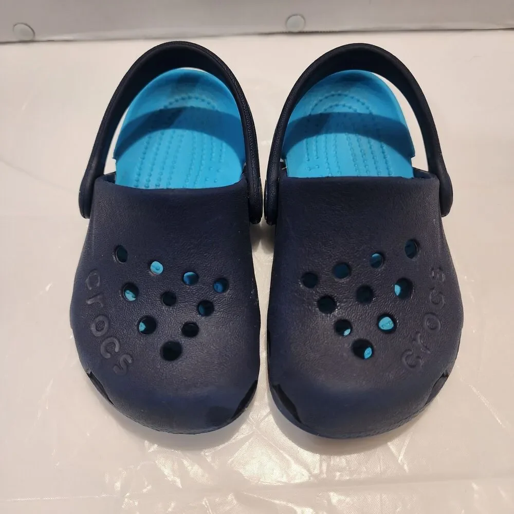 CROCS Childrens Toddler Electro Clogs Navy / Electric Blue - Slip On - SIZE C 6